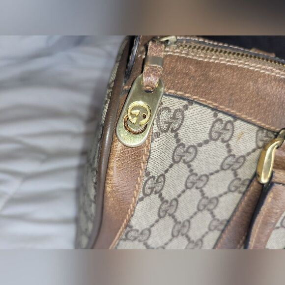 Gucci Supreme Sherry Line Web Monogram Boston Bag. - Picture 6 of 14